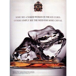 2003 Chivas Regal Scotch Vintage Print Ad On the Rocks Ice Cubes Bar Wall Art